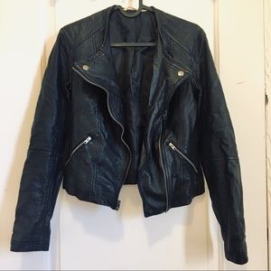 Hollister Faux Leather Black Moto Jacket